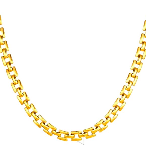 GRECIAN STYLE 18K GOLD FILLED LINK STYLE NECKLACE CHAIN - Picture 1 of 2